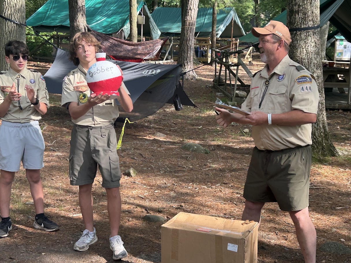 Troop members receiving an award at Yawgoog.
